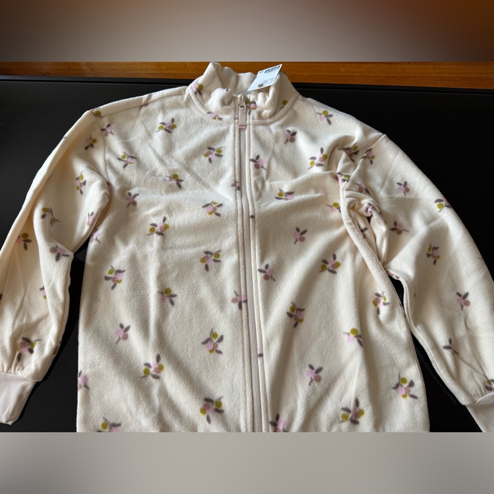 H&M Cream Jacket with Purple Floral Pattern